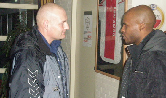 Mark de Boer (l) en Maurice Ligeon weten nog niet waar hun toekomst ligt